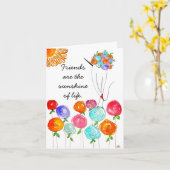 Freunde sind der Sonnenschein des Lebens Grußkarte Karte (Gelbe Blume)