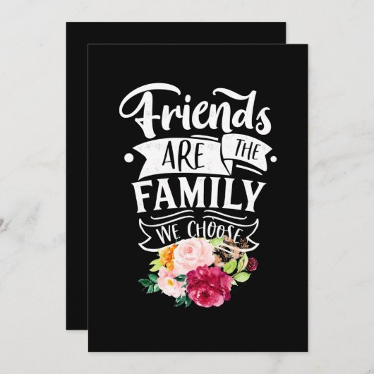 Freunde sind die Familie, die wir wählen Einladung (Vorne/Hinten)
