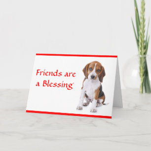 Freunde sind ein Segen Beagle Welpen Hund Karte