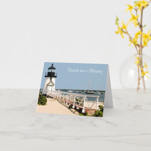 Freunde sind eine Blessing Nantucket Lighthouse Ca Karte (Gelbe Blume)