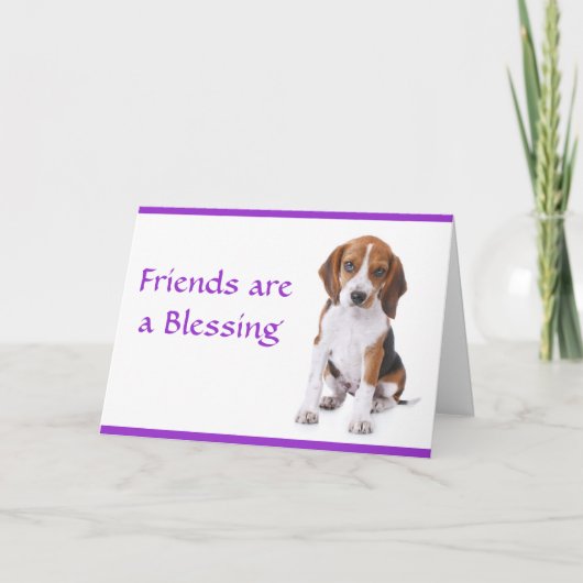 Freunde sind eine "Segen Beagle Puppy Dog Card" Karte (Vorderseite)