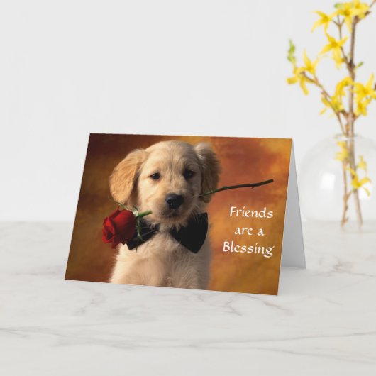 Freunde sind eine "Sessing Golden Retriever Puppy  Karte (Gelbe Blume)