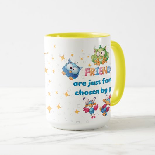 Freunde sind einfach von Ihnen gewählt Tasse (VorderseiteRechts)