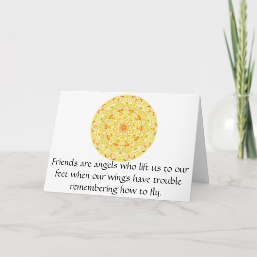 Freunde sind Engel, die uns zu unseren Füßen wenn… Karte (Vorderseite)