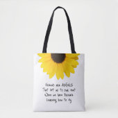 Freunde sind Engel Quote Initials Sonnenblume Tasche (Vorderseite)