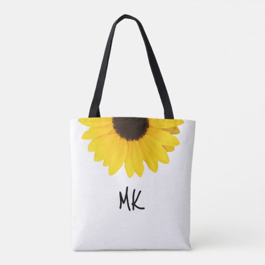 Freunde sind Engel Quote Initials Sonnenblume Tasche (Rückseite)