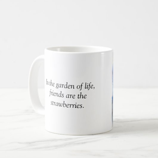 "Freunde sind Erdbeer" Kaffee-Tasse Kaffeetasse (Vorderseite Links)