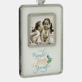 Freunde sind Familie, die Sie für Typografie wähle Rahmen-Ornament Silber (Rechts)
