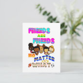 Freunde sind Freunde, egal was Feiertagspostkarte (Stehend Vorderseite)