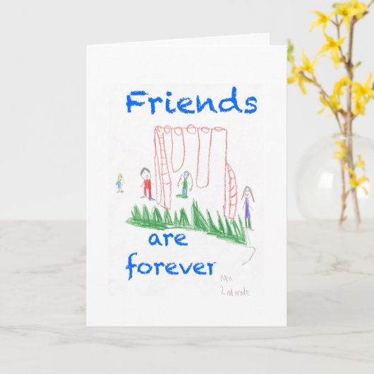 "Freunde sind für immer" geklappte Grußkarte Karte (Gelbe Blume)