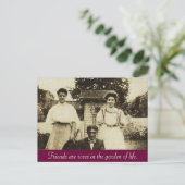 Freunde sind Rosen im Garten des Lebens Postkarte (Stehend Vorderseite)