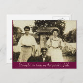 Freunde sind Rosen im Garten des Lebens Postkarte (Vorne/Hinten)