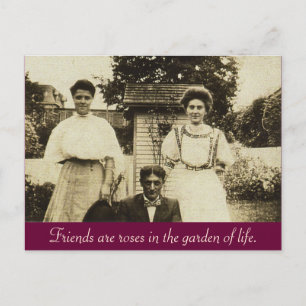Freunde sind Rosen im Garten des Lebens Postkarte