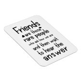 Freunde sind seltene Menschen Friendship Zitat Bla Magnet (Rechte Seite)