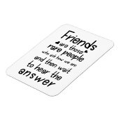 Freunde sind seltene Menschen Friendship Zitat Bla Magnet (Linke Seite)