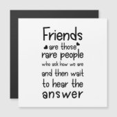 Freunde sind seltene Menschen Friendship Zitat Bla Magnetkarte (Vorne/Hinten)