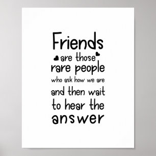 Freunde sind seltene Menschen Friendship Zitat Sch Poster