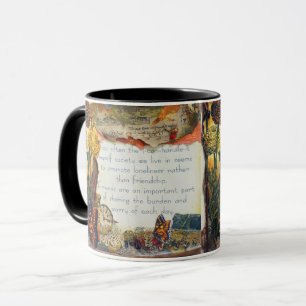Freunde sind wichtige Zitate Mixed Media Collage Tasse