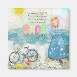 FREUNDE SIND WIE ANGELS SQUARE MAGNET