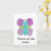 Freunde sind wie Engel Karte (Gelbe Blume)