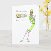 Freunde sind wie fabelhafte Schuhe Grußkarte Karte (Gelbe Blume)