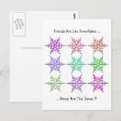 Freunde sind wie Schneeflocken. Postkarte (Vorne/Hinten)