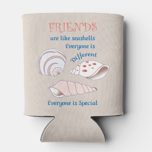 Freunde sind wie Seashells Can Cooler Dosenkühler (Rückseite)