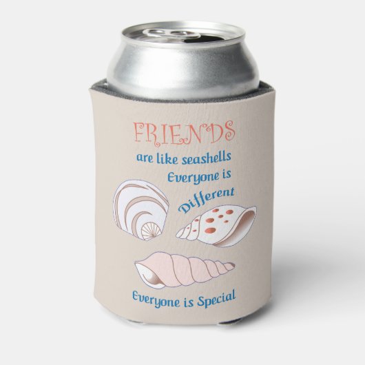 Freunde sind wie Seashells Can Cooler Dosenkühler (Kanne Rückseite)
