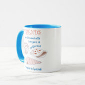 Freunde sind wie Seashells Tasse (Vorderseite Links)