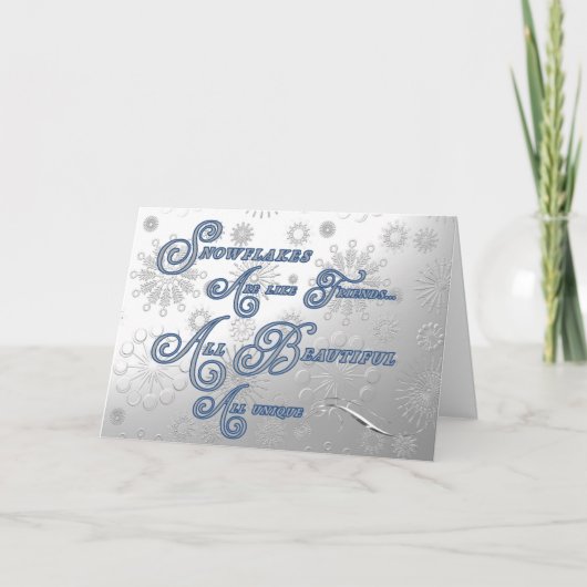 Freunde sind wie Snowflakes Ferienkarte Feiertagskarte (Vorderseite)