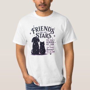 Freunde sind wie Sterne Katze & Hund Inspirierend T-Shirt