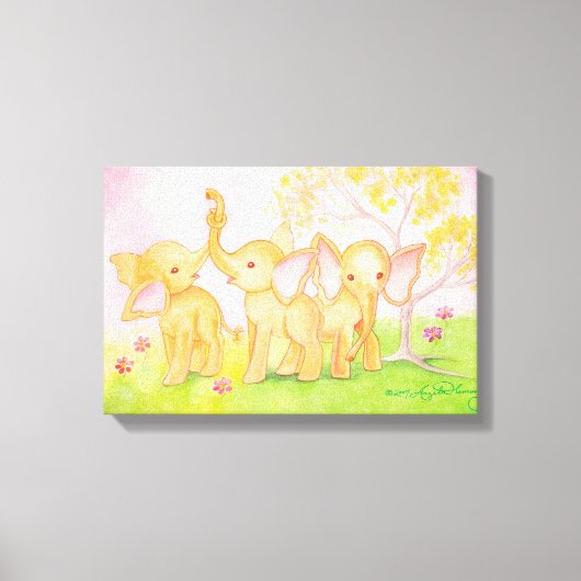 Freunde sind wunderbar - Elefanten wissen es! Leinwanddruck (Vorderseite)