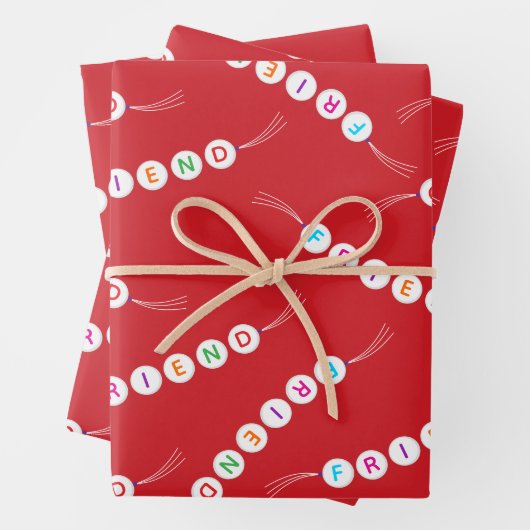 Freunde Spaß niedlich Freundschaftsbracelet Muster Geschenkpapier Set (Beispiel)
