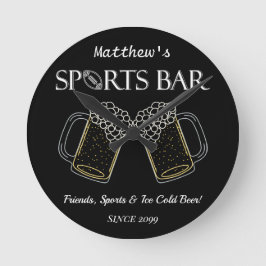 Freunde, Sport & Bier - Bar Wall Clock Runde Wanduhr
