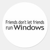 Freunde starten Windows Runder Aufkleber (Vorderseite)