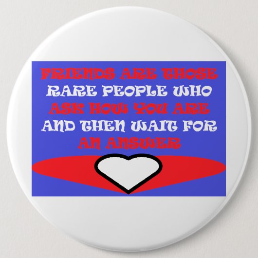 Freunde thematische Farben rot-weiß Design hat Hut Button (Vorderseite)