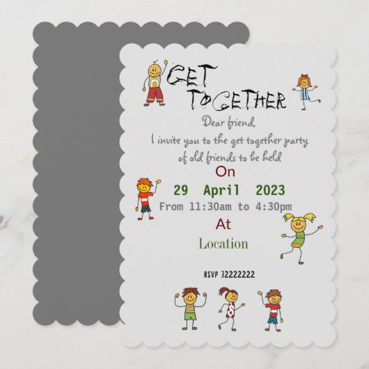 Freunde treffen Einladung (Vorne/Hinten)