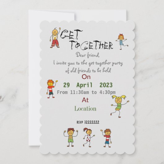 Freunde treffen Einladung (Vorderseite)