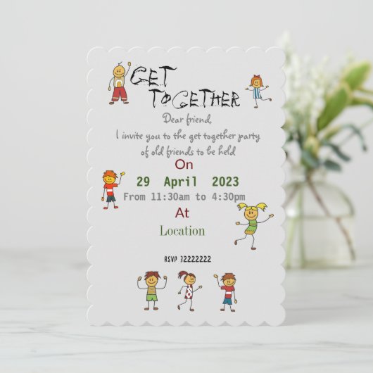 Freunde treffen Einladung (Stehend Vorderseite)