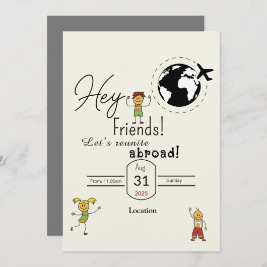 Freunde treffen sich einladung (Vorne/Hinten)