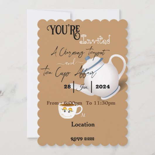Freunde treffen sich Tee-Party Einladung (Vorderseite)