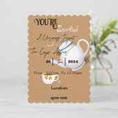 Freunde treffen sich Tee-Party Einladung (Stehend Vorderseite)