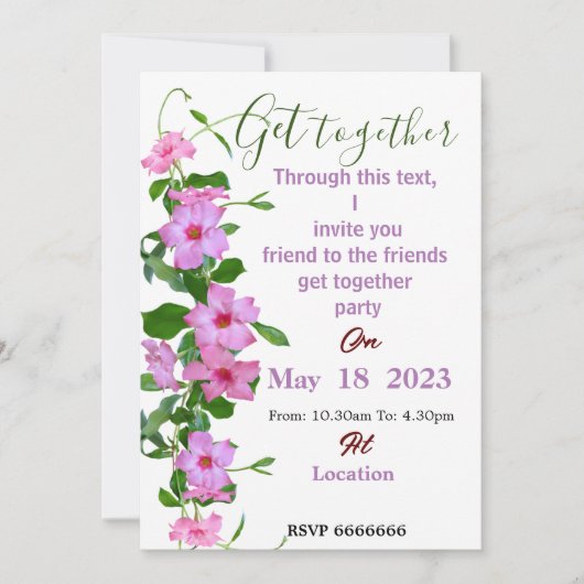 Freunde treffen sich zur Einladung (Vorderseite)