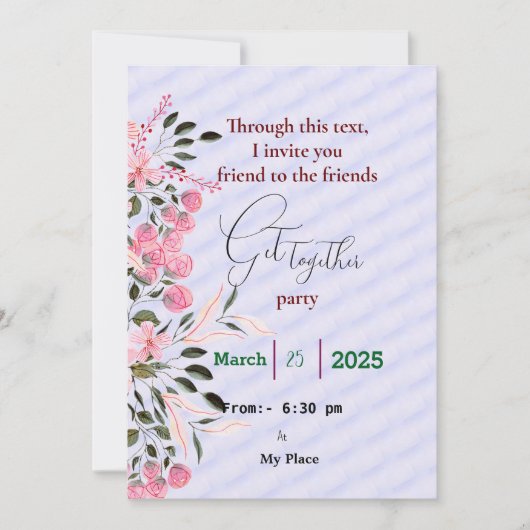 Freunde treffen sich zur Einladung (Vorderseite)