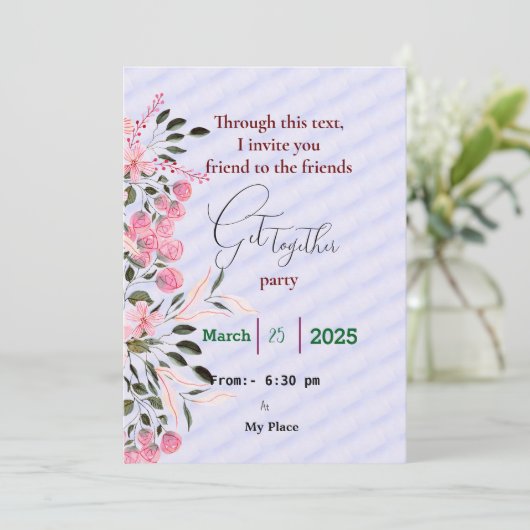 Freunde treffen sich zur Einladung (Stehend Vorderseite)