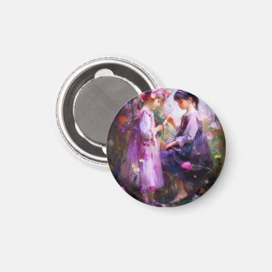 Freunde und Blume 2 Magnet (Vorderseite/Rückseite)