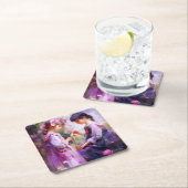 Freunde und Blume 2 Rechteckiger Pappuntersetzer (Vor Ort)