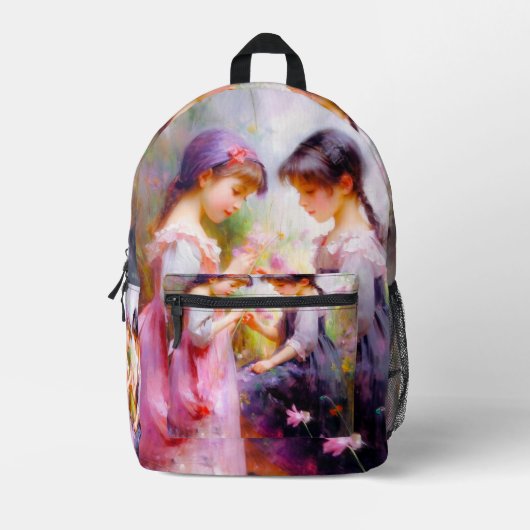 Freunde und Blume Bedruckter Rucksack (Vorderseite)