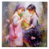 Freunde und Blume Fliese (Vorderseite)