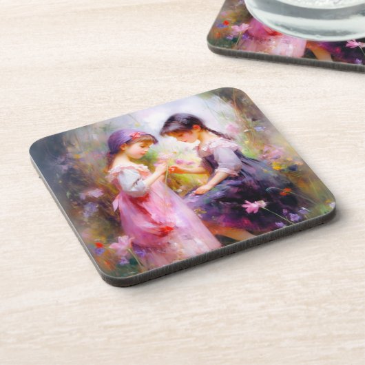 Freunde und Blume Getränkeuntersetzer (Linke Seite)